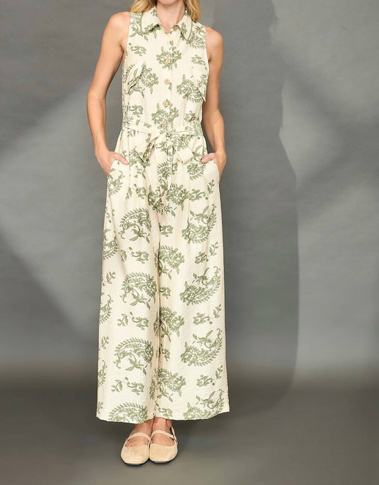 Umgee - Sleeveless Wide Leg Jumpsuit