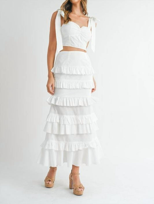 Mable - Tiered Ruffle Maxi Skirt Set