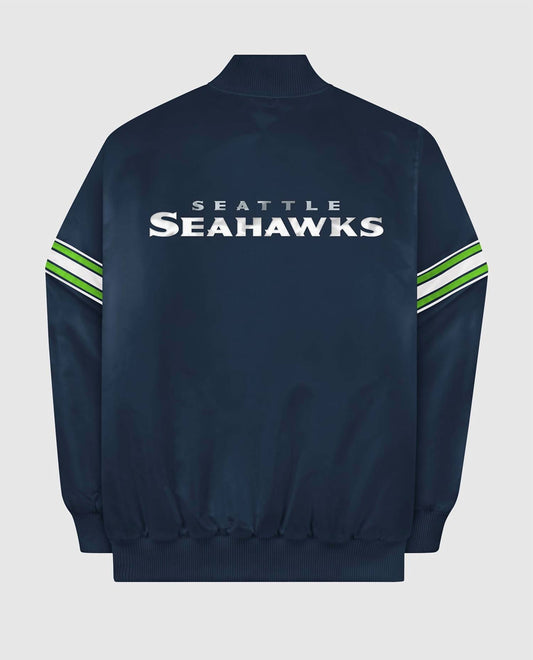 Starter - Men's Seattle Seahawks Satin Full-snap Jacket