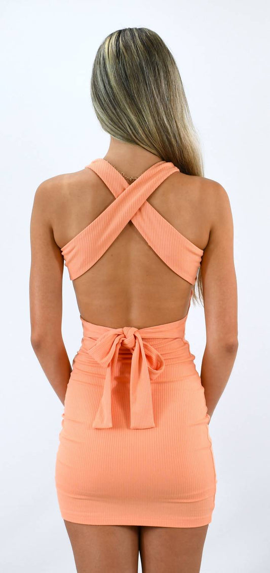 Sky To Moon - Cross Examine Ribbed Bodycon Dress