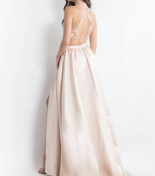Rachel Allan - Beaded Matte Satin Two-piece Prom Dress
