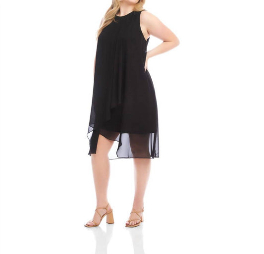 Karen Kane - Sleeveless Draped Crossover Dress - Plus