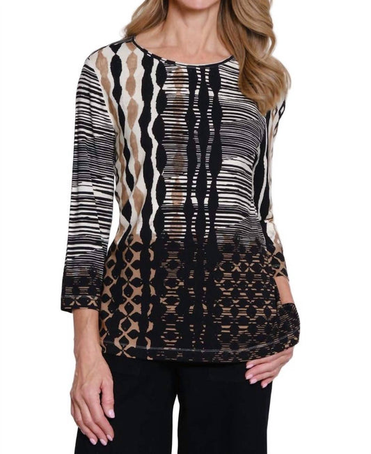 Multiples - 3/4 Sleeve Embellished Top - Plus