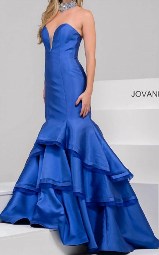 Jovani - Machado Strapless Gown With Beaded Necklace
