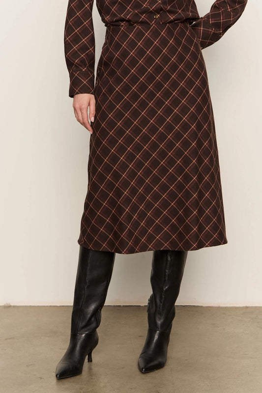 Sanctuary - Autumn Plaid Midi Skirt