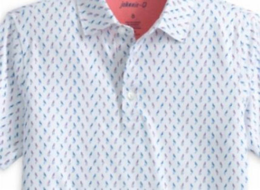 Johnnie-O - Boys Cleo Junior Printed Jersey Performance Polo Shirt