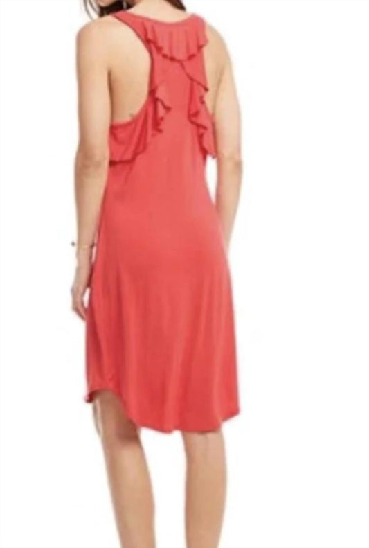 Cool Jersey Ruffle Racer Back Shirttail Mini Dress