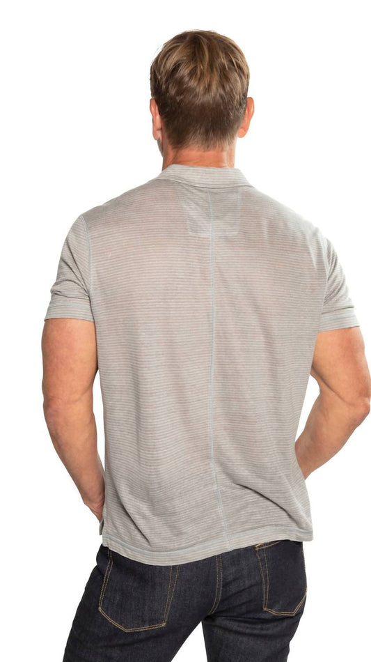 On This Day - Linen Stripe Polo Shirt