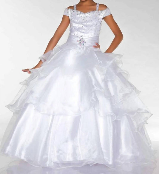Mac Duggal - Girls Ruffled Pageant Gown