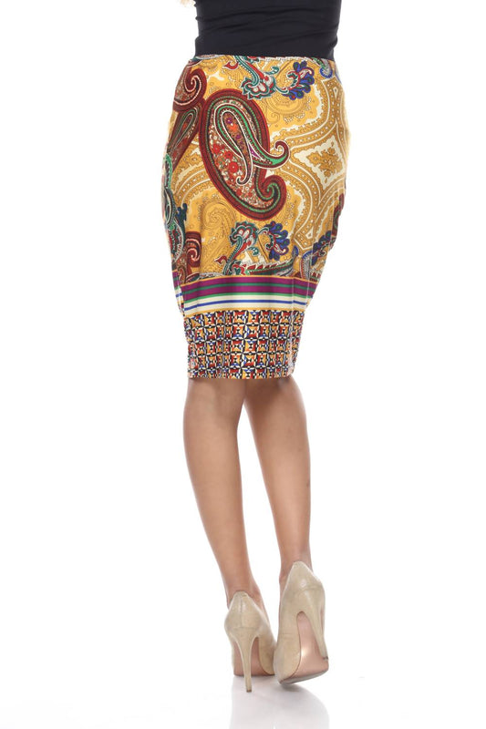 White Mark - Printed Pencil Skirt