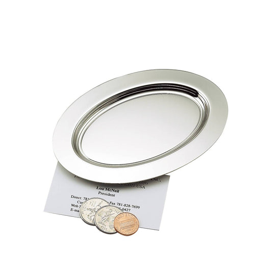 Creative Gifts International - Oval Nickel-Plated Tray - 6"