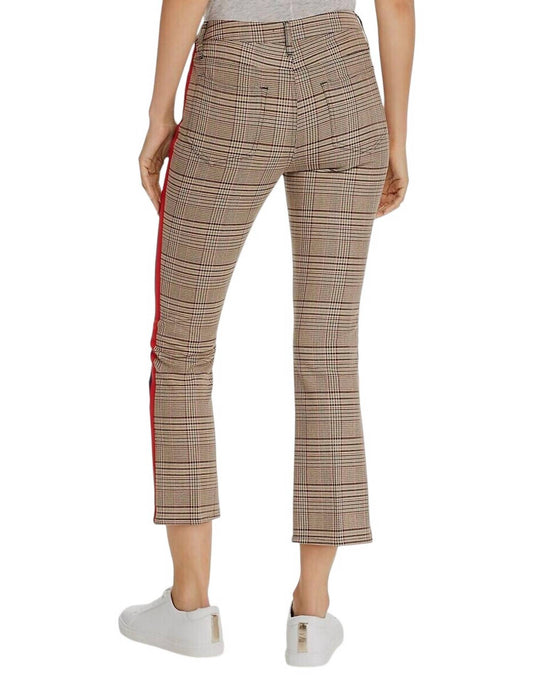 Aqua - Plaid Side Stripe Ponte Stretch High Rise Pant