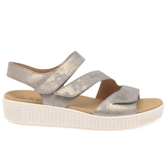 Gabor - Women's Nubuck Multiple Rip-Tape Straps Sandal