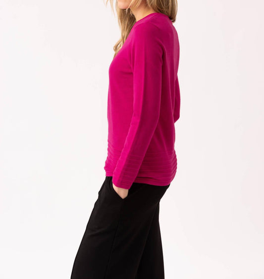 Marble - Round Neck Rib Knit Sweater