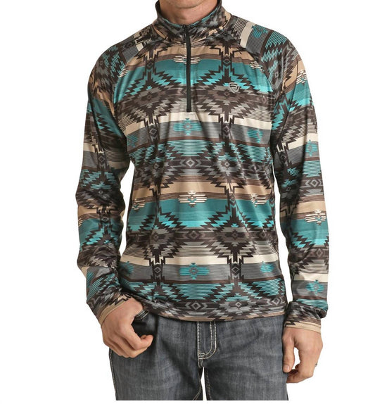 Panhandle - Aztec Quarter Zip Pullover Sweater