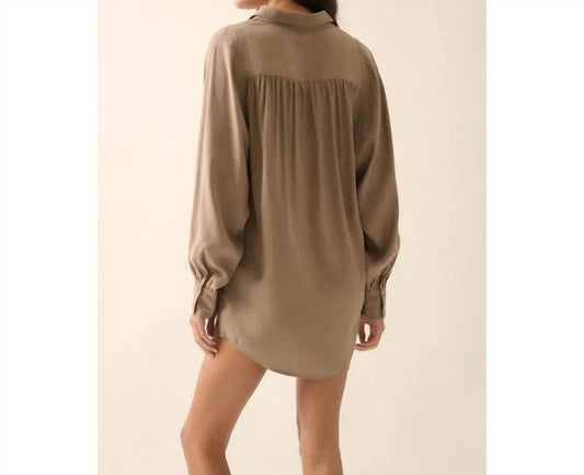 Promesa - Dolman-sleeve Mini Shirt Dress