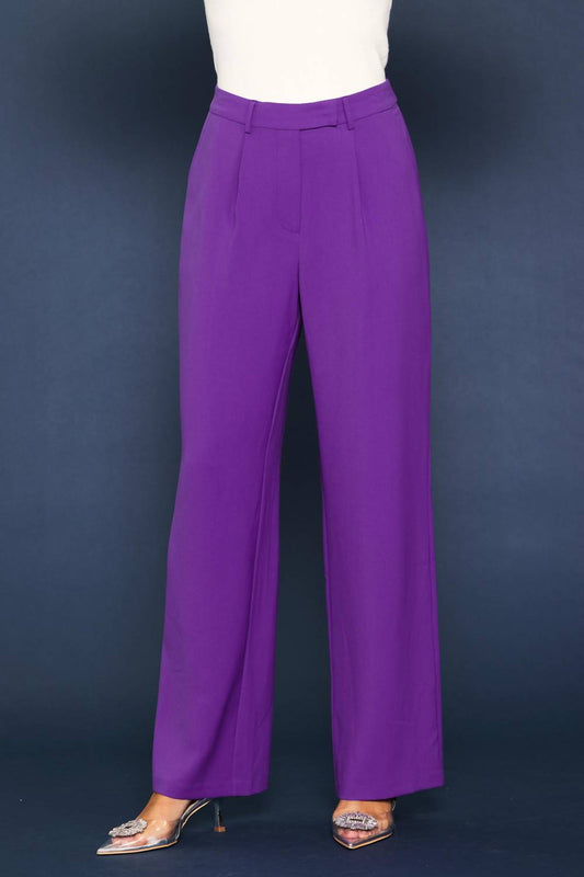 Skies Are Blue - Pintuck Wide Leg Trouser Pant