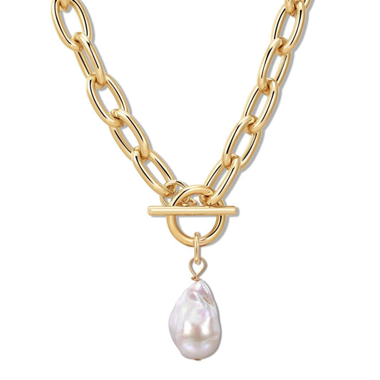 Eklexic - Women's Alana Xl Baroque Pearl Pendant Necklace