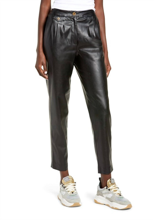 Blanknyc - WOMEN'S FAUX LEATHER PLEATED TROUSER W/ BACK POCKETS