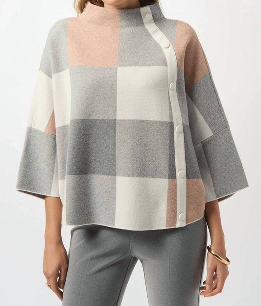 Joseph Ribkoff - Plaid Jacquard Knit Top