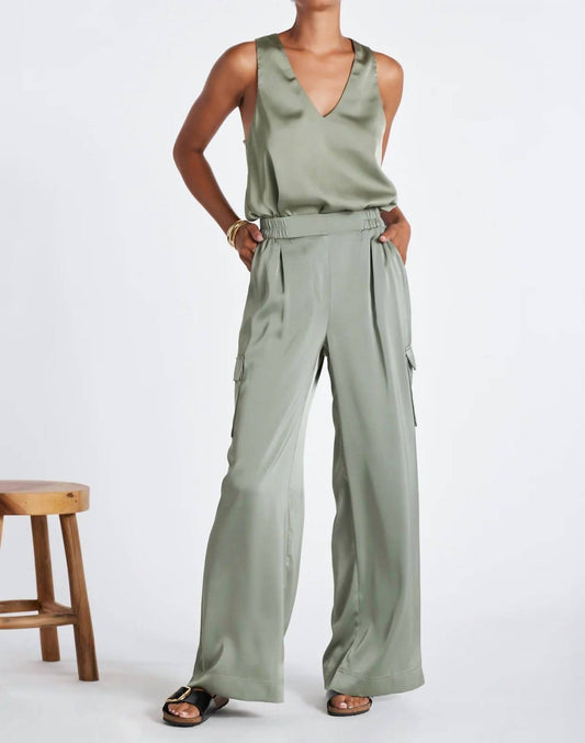 Bishop + Young - Pull on Satin Cargo Pant