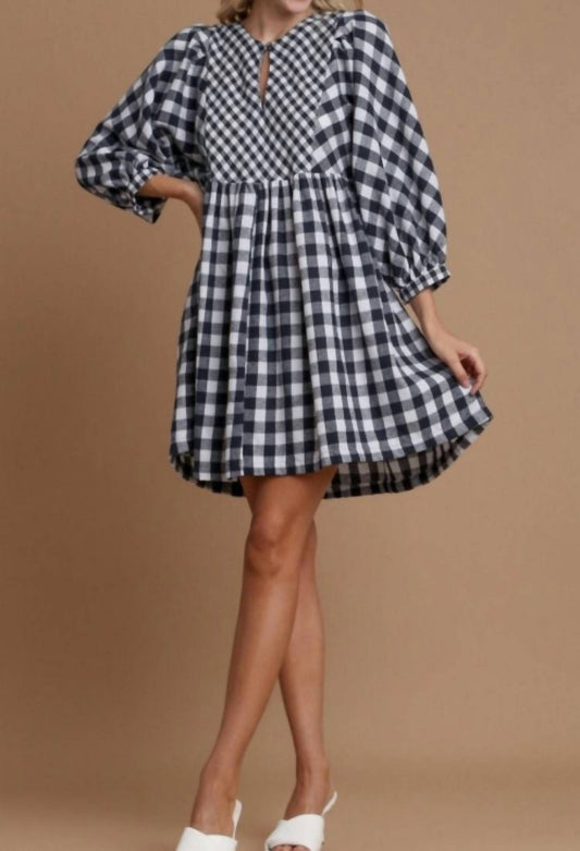 Umgee - Plaid Babydoll Dress