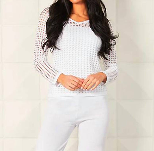 Angel Apparel - Crochet V-neck Top