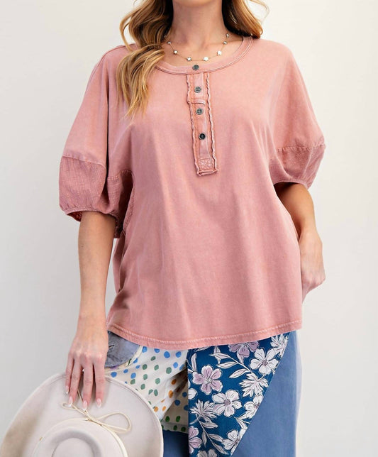 Easel - Cotton Lace Knit Top