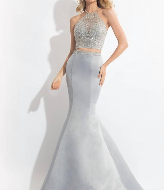 Rachel Allan - Matte Satin Two-piece Mermaid Gown