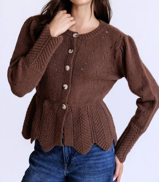 Storia - Scallop Trim Knit Cardigan