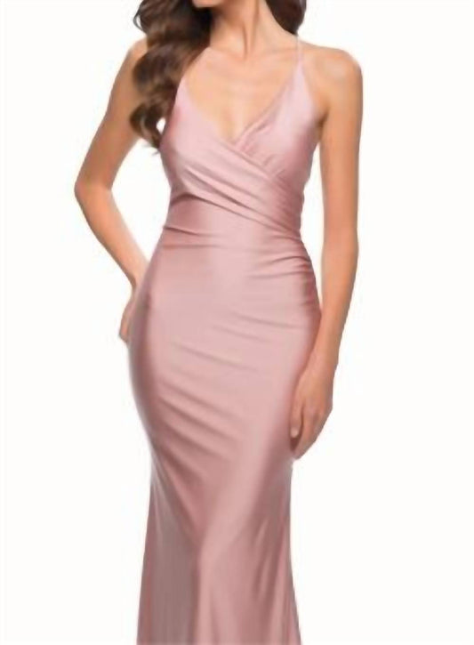 La Femme - Jersey Long Open Back Dress