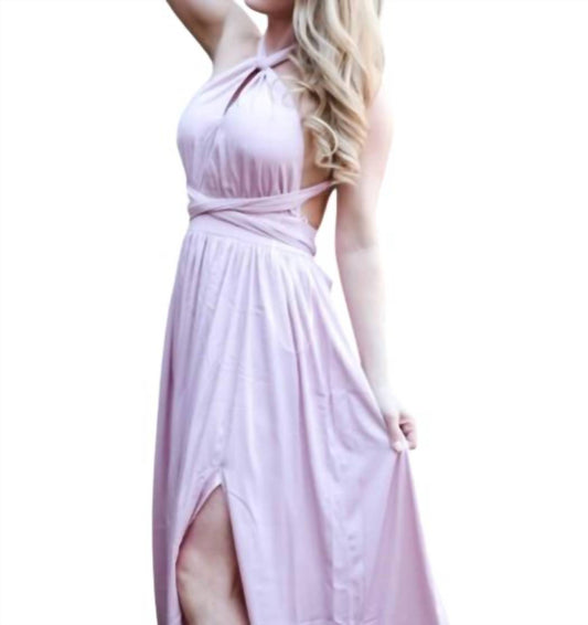 Lena - Halter Neckline Midi Dress