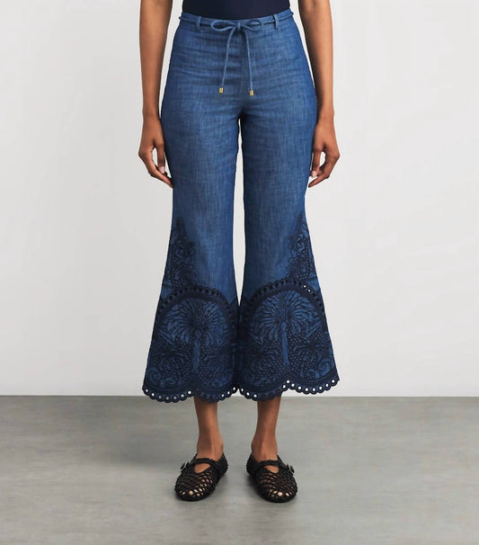 Zimmermann - Coco Embroidered Denim Pant