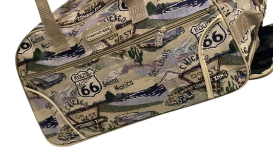 Route 66 - Men's Tapestry Rolling Duffel Bag With Wheels
