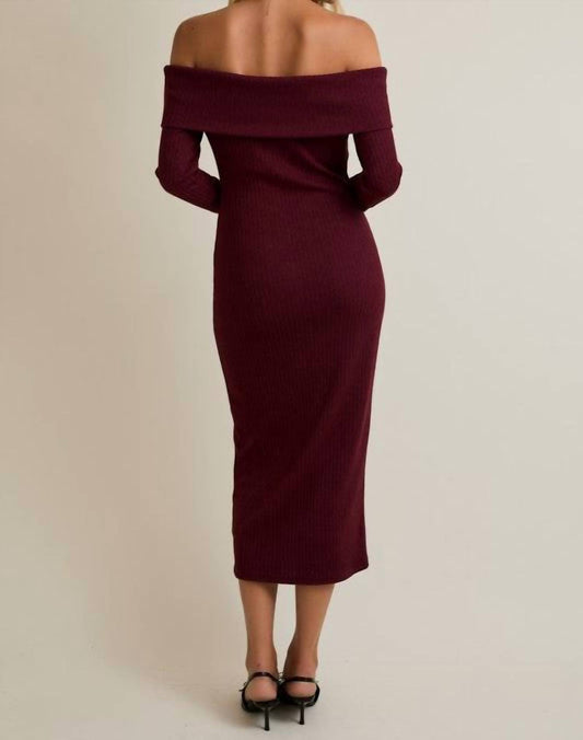 Gilli - Off Shoulder Front Bow Detail Midi Dress