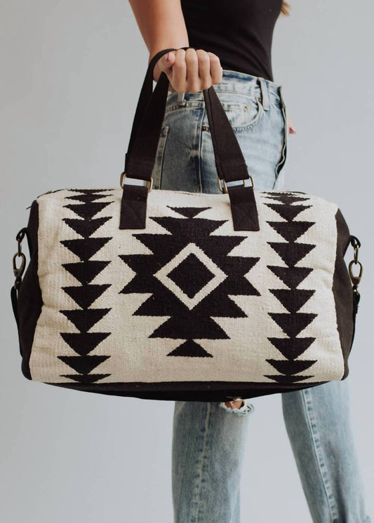 Panache Apparel - Women's Western Aztec Woven Cotton Duffel Travel Bag