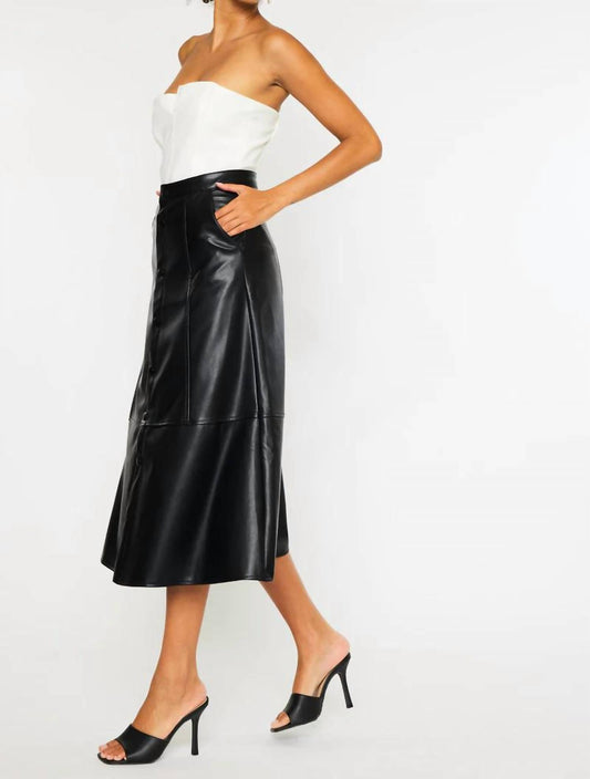 Kancan - Wanda High Rise Faux Leather Long Skirt