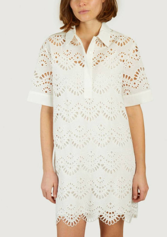 Suncoo - Carmen Eyelet Knit Woven Dress