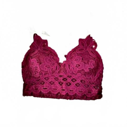 Anemone - Women's Berry Boho Crochet Lace Bralette