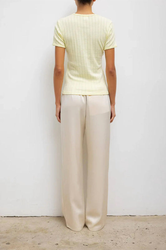 Leset - Pointelle Slim Fit Tee Top