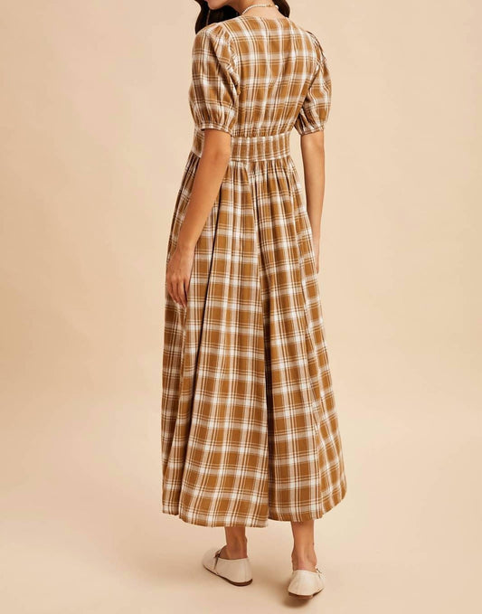 In-Loom - Plaid Button Down Maxi Dress