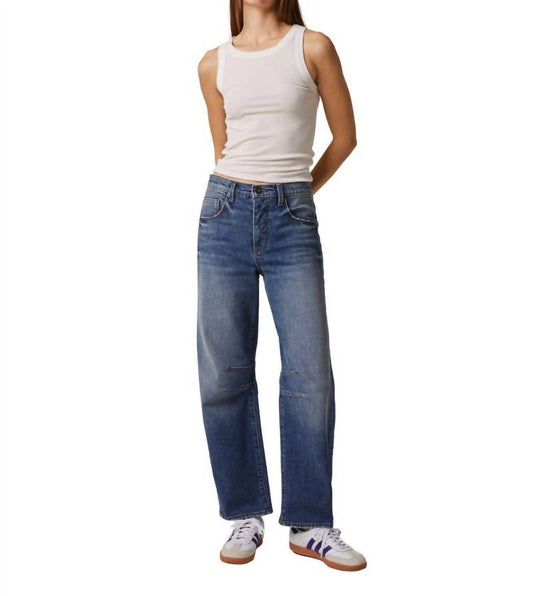 Edyson - Jack Barrel Slouchy Straight Leg Raw Hem Jeans