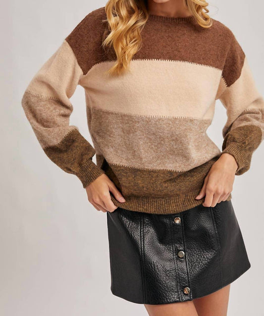Bluivy - Color Block Knit Sweater
