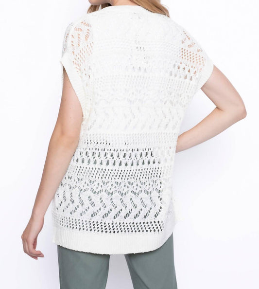 Picadilly - Open Knit V-Neck Top