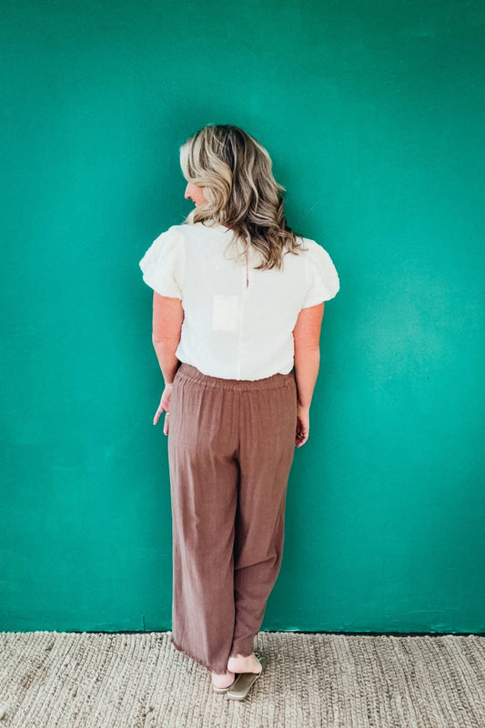 Umgee - Tabitha Wide Leg Cropped Linen Pants