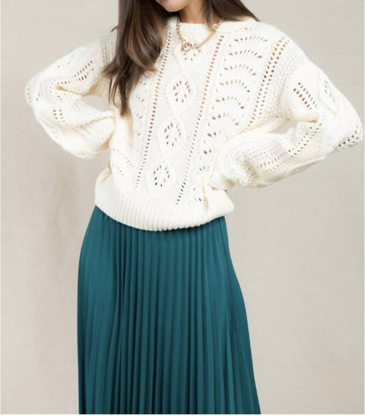 Naked Zebra - Cable Knit Round Neck Sweater
