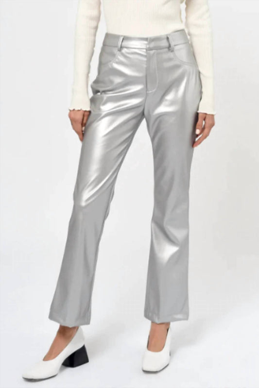 Paz Silver Vegan Leather Pant