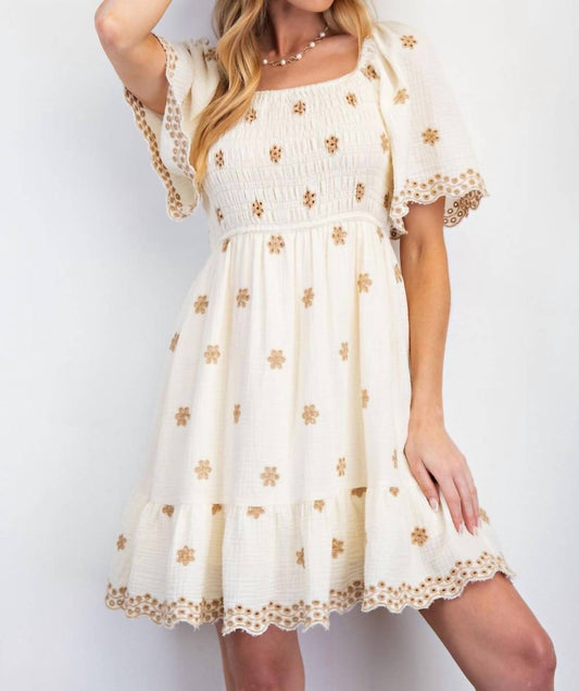 Easel - Floral Cottong Gauze Dress