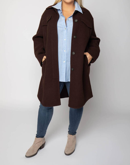 Vince - Brushed Wool Button Down Shirt Coat - Plus