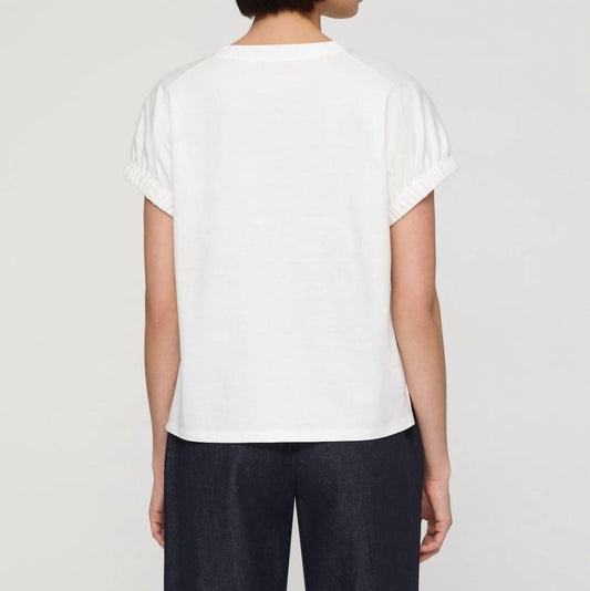 Lafayette 148 - Cotton Jersey Gathered Cuff T-shirt
